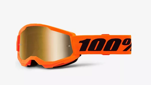 LUNETTES 100% STRATA 2 GOGGLE ORANGE-MIRROR-GOLD