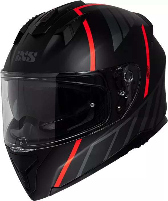 CASQUE IXS 217 2.0 NOIR MAT ROUGE