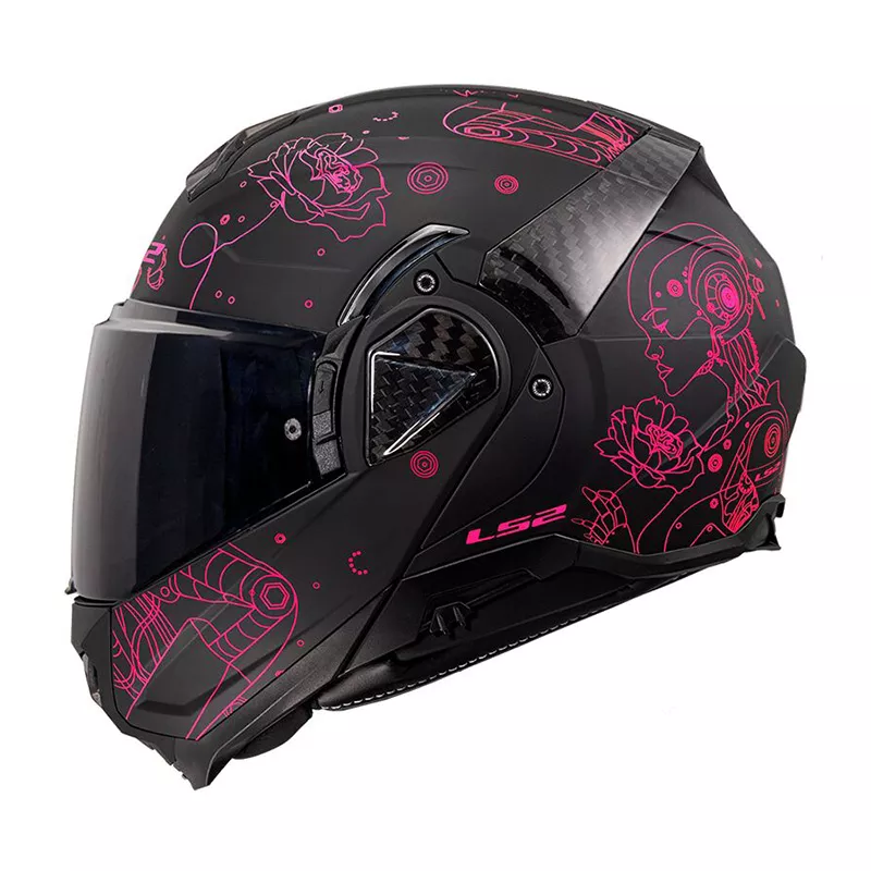 CASQUE LS2 ADVANT II SOPHIA NOIR-ROSE
