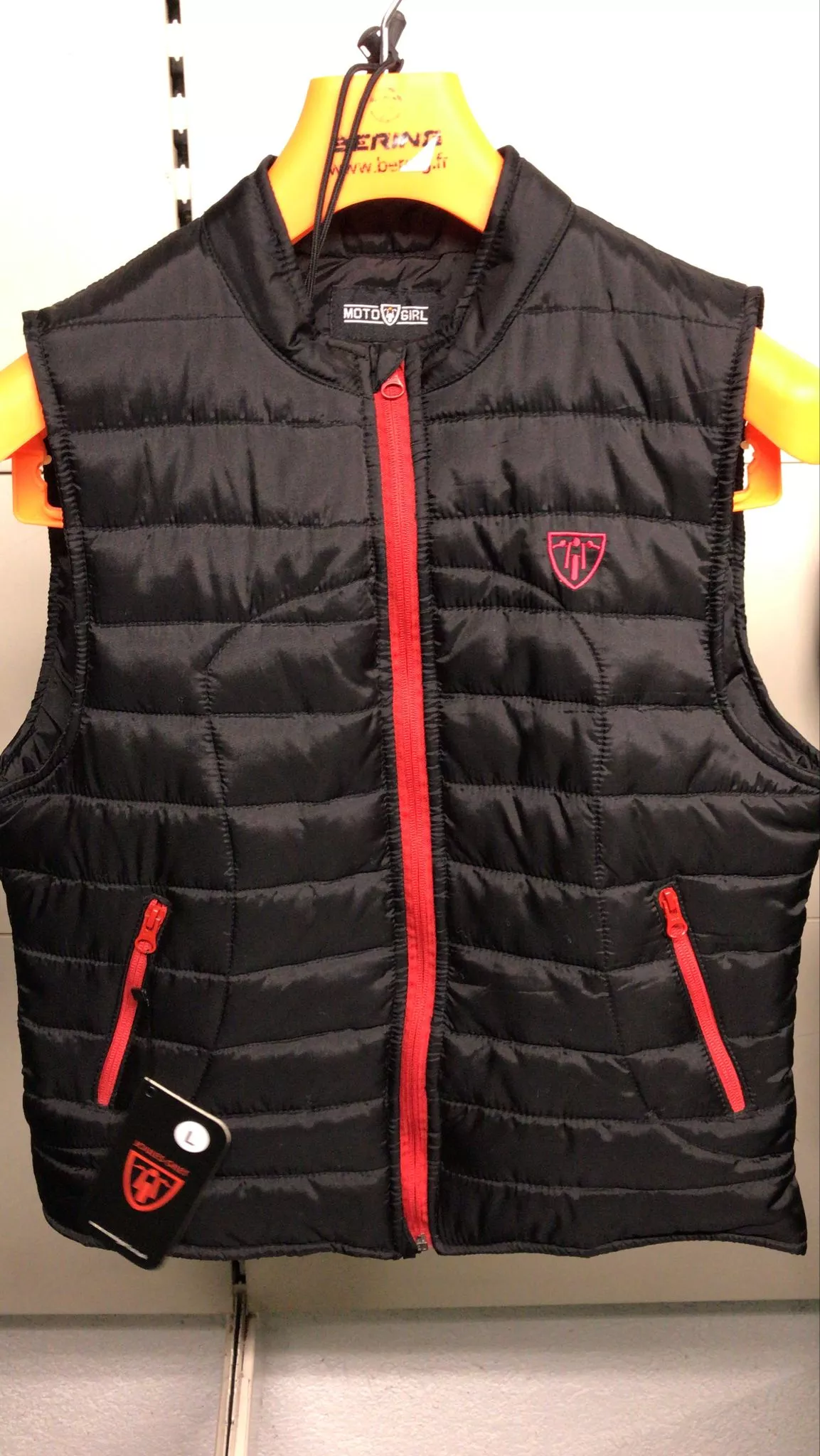 GILET MOTOGIRL N-ROUGE L