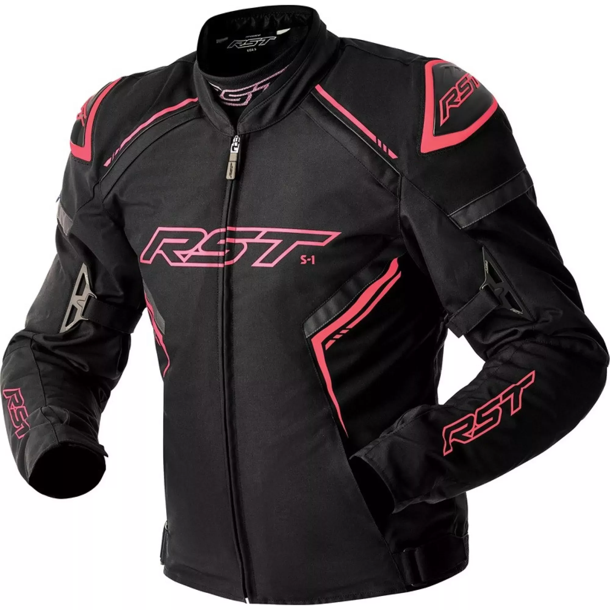 BLOUSON RST CUIR LADY S1 D3O N-ROSE